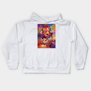 Colorful Distorted Squares Kids Hoodie